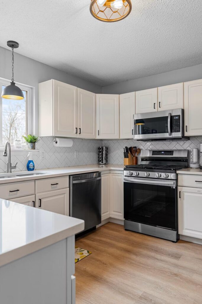 Bright residential kitchen with modern appliances